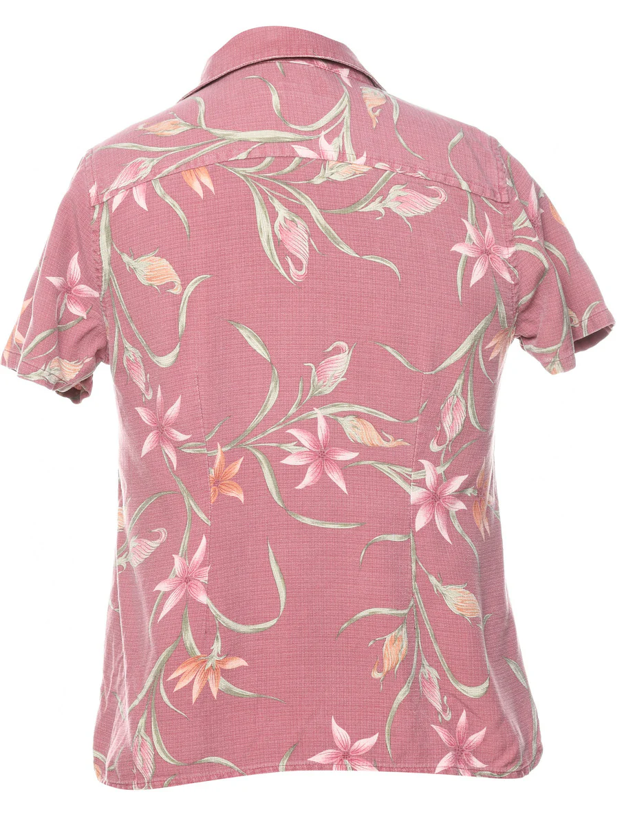 Vintage Silk Floral Hawaiian Shirt - XS - Image 2
