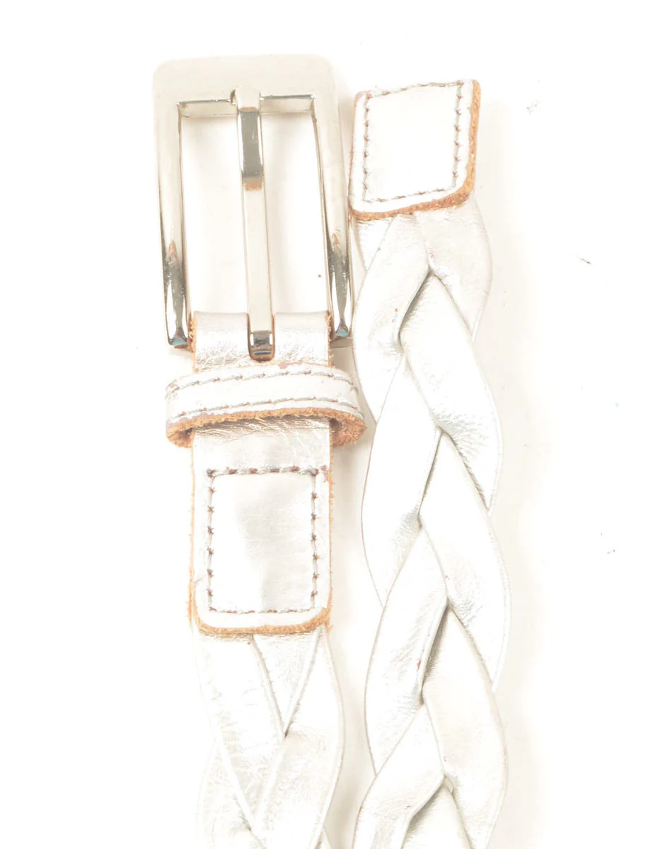 Vintage Silver Woven Belt - L - Image 2