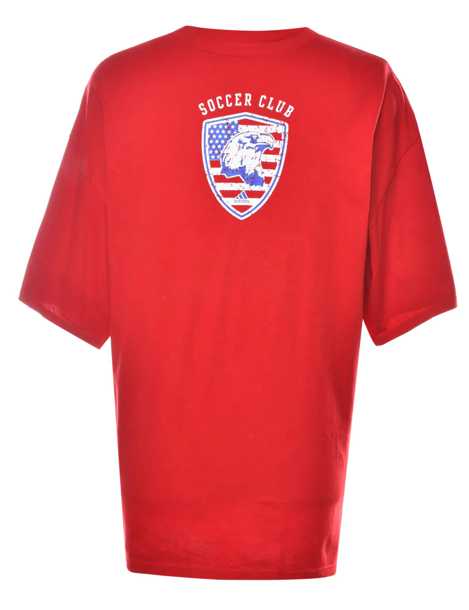 Vintage Soccer Club Red Printed T-shirt - L