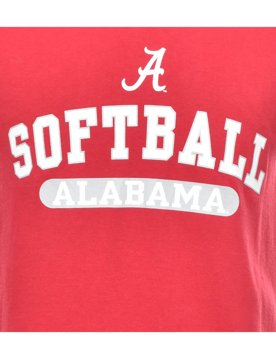 Vintage Softball Alabama Printed T-shirt - S - Image 3