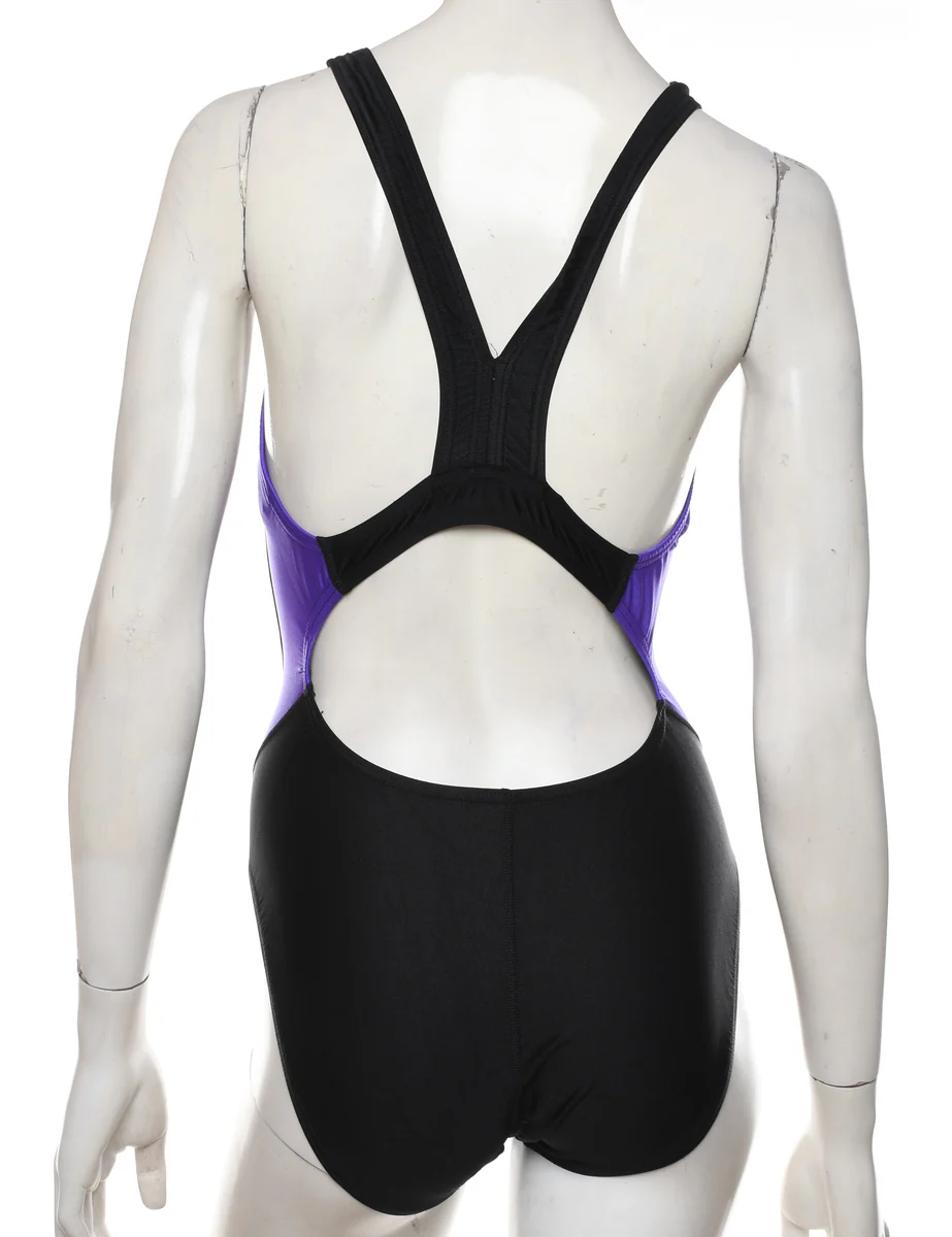 Vintage Speedo Black & Purple One-piece Swimsuit - S - Image 2