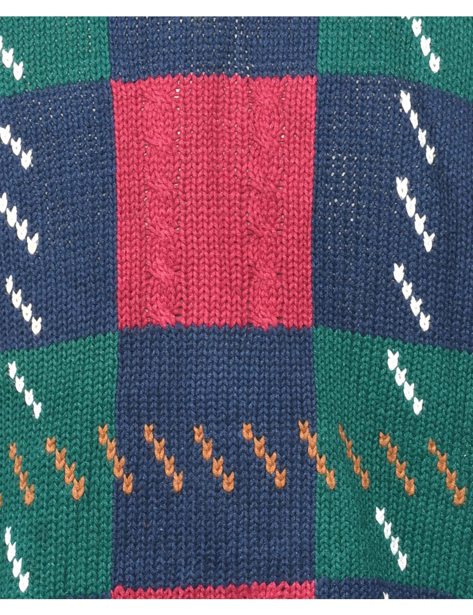 Vintage St John's Bay Checked Jumper - L - Image 3