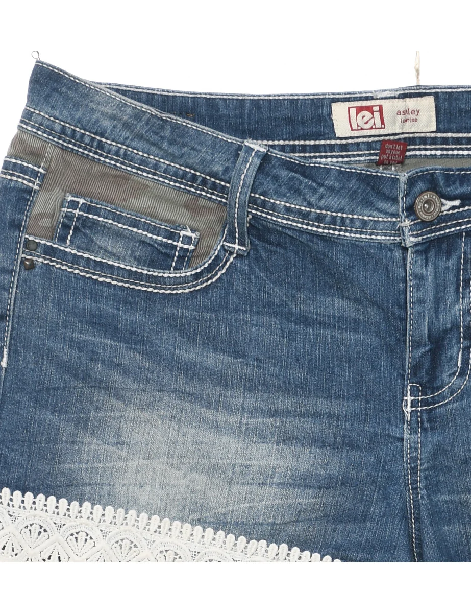 Vintage Stone Wash Denim Shorts - W32 L2 - Image 3