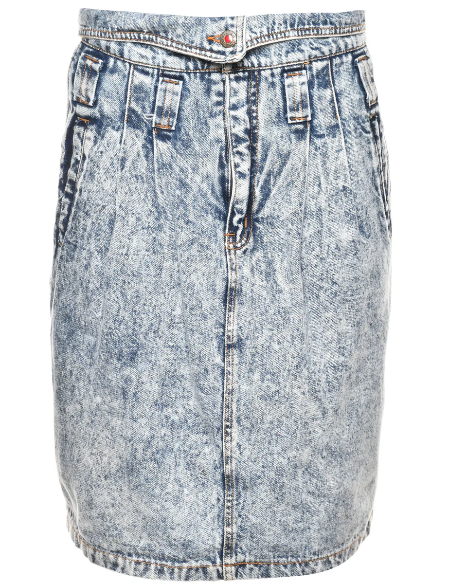 Vintage Stone Wash Denim Skirt - M