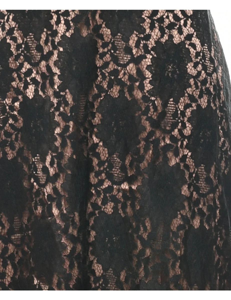 Vintage Strapless Black Lace Evening Dress - XS - Image 3