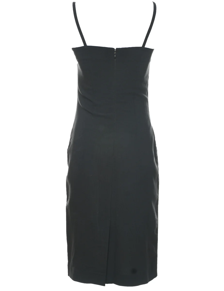 1990s Vintage Strappy Black ress - XS - Image 2