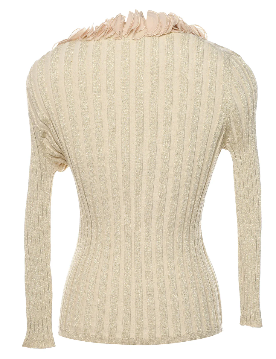 Vintage Stretchy Ruffled Jumper - S - Image 2