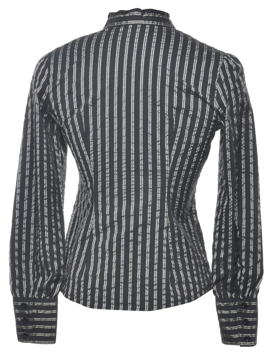 Y2K Vintage Striped Blouse - S - Image 2