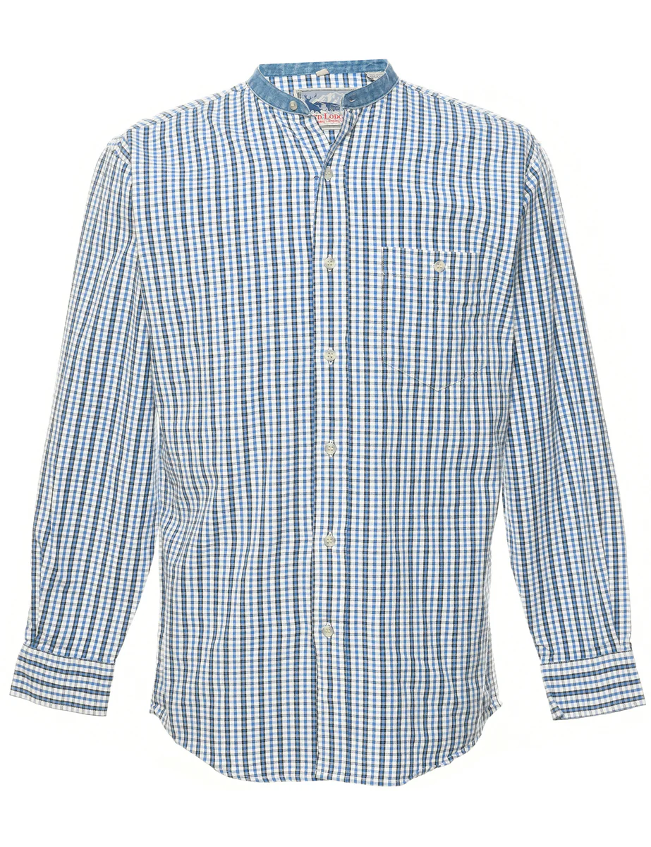 1990s Vintage Striped Denim Shirt - S