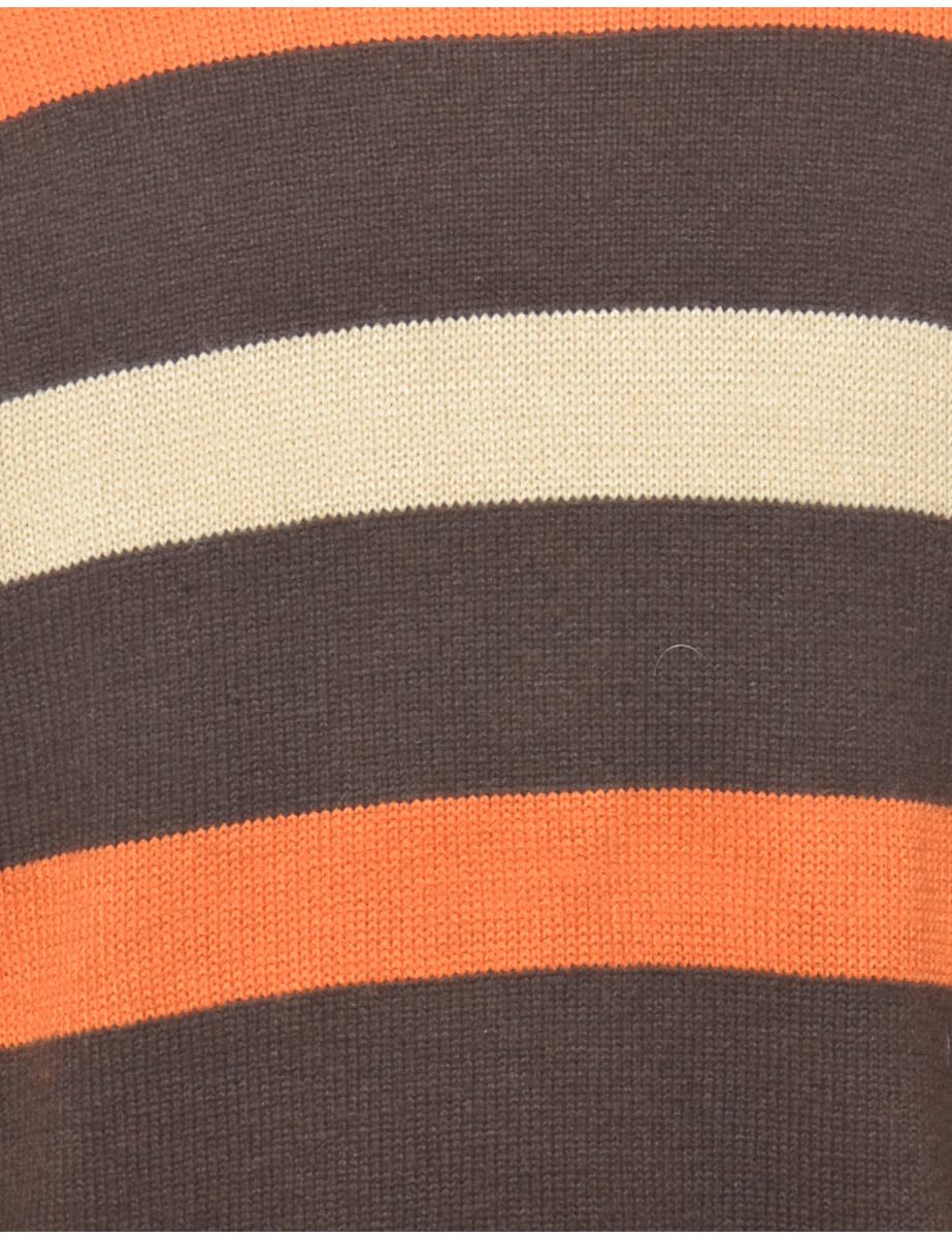 Vintage Striped Y2K Jumper - L - Image 3