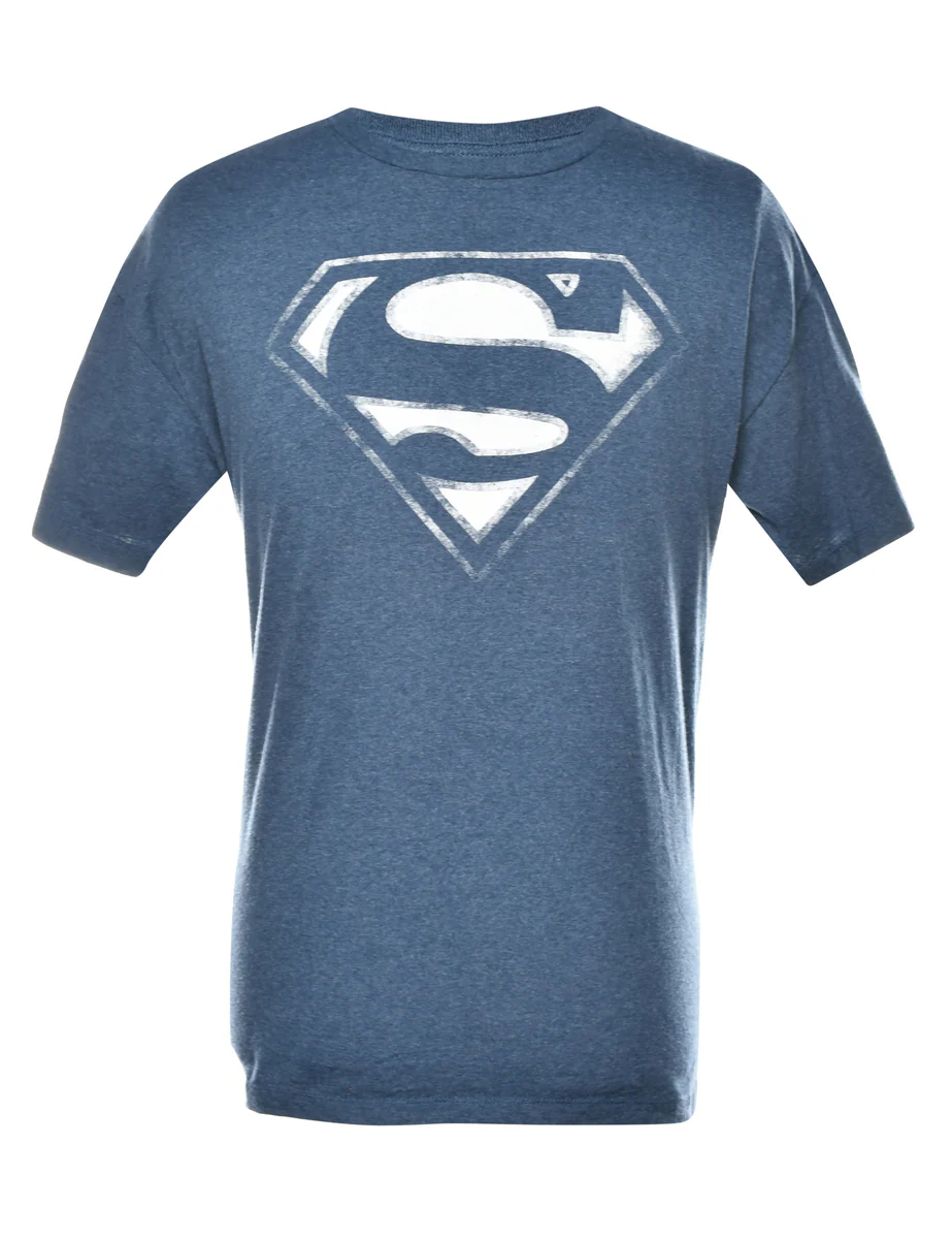 Vintage Superman Navy Classic Printed T-shirt - XL