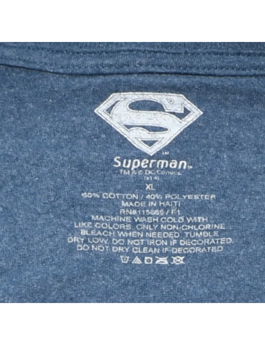 Vintage Superman Navy Classic Printed T-shirt - XL - Image 4