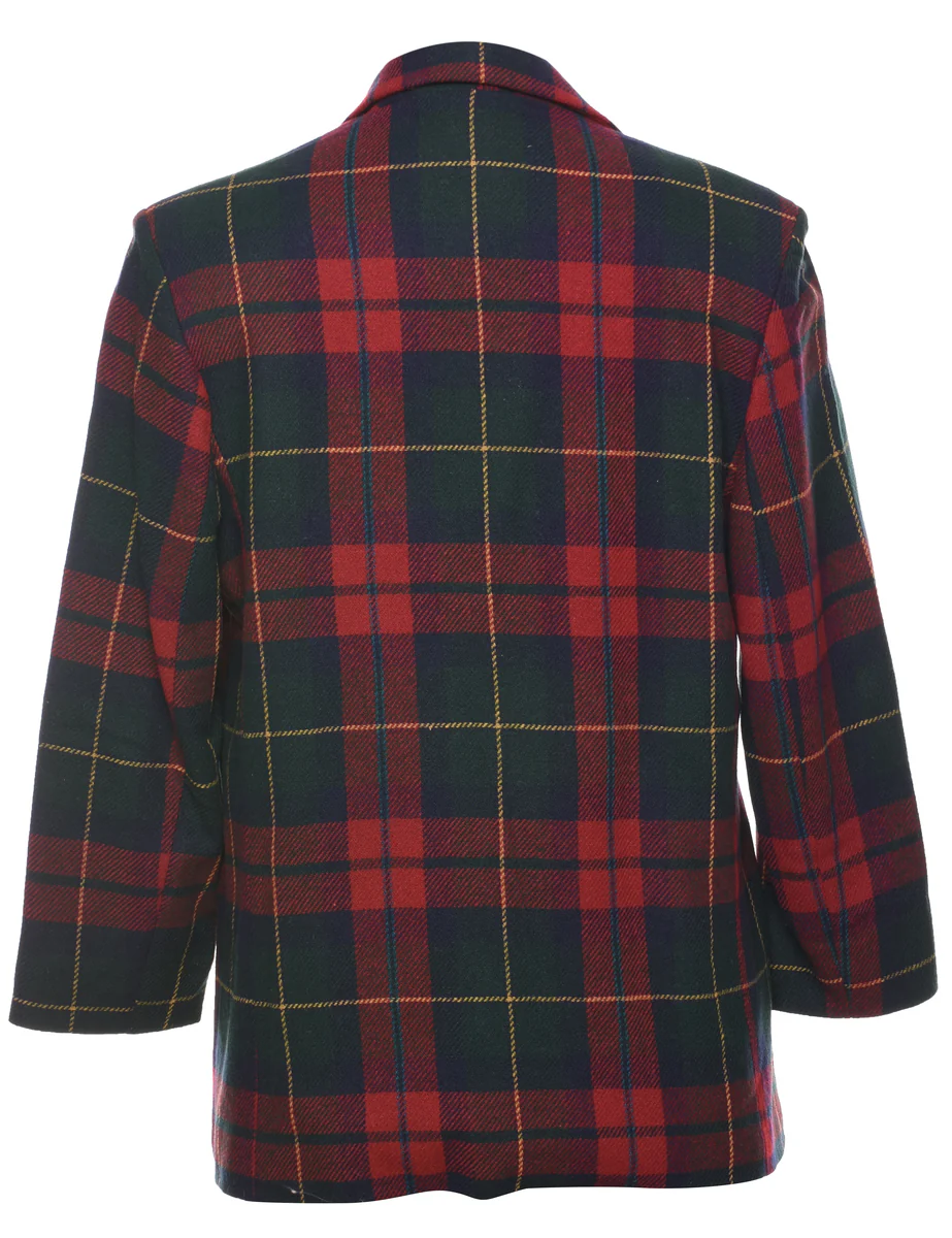 1990s Vintage Tartan Blazer - M - Image 2