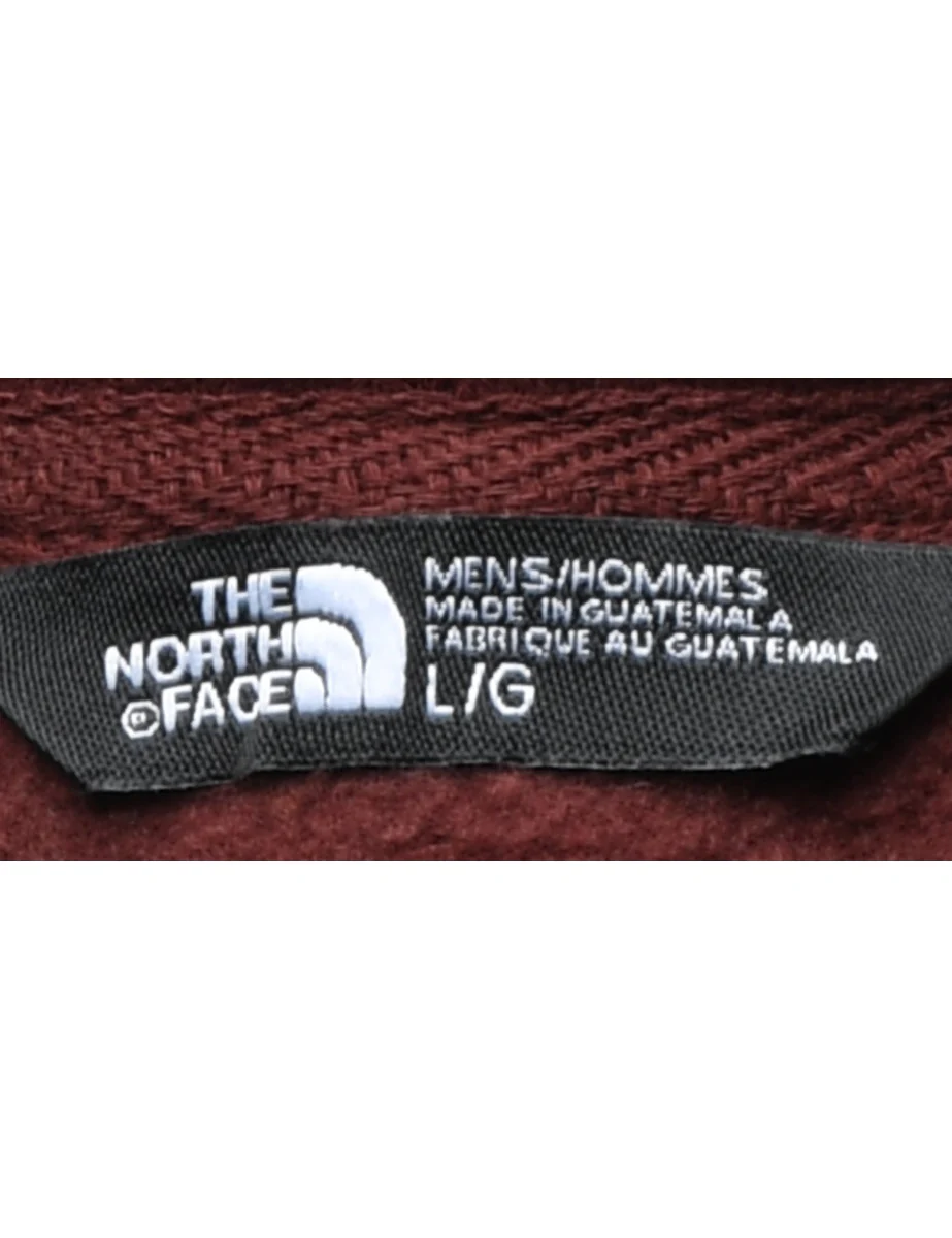 Vintage The North Face Printed Maroon & White Hoodie - L - Image 4