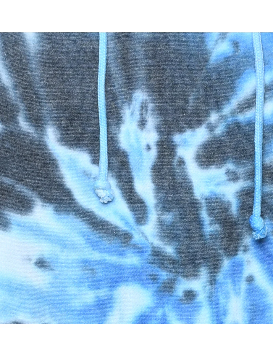 Vintage Tie-dye Design Blue Hoodie - M - Image 3