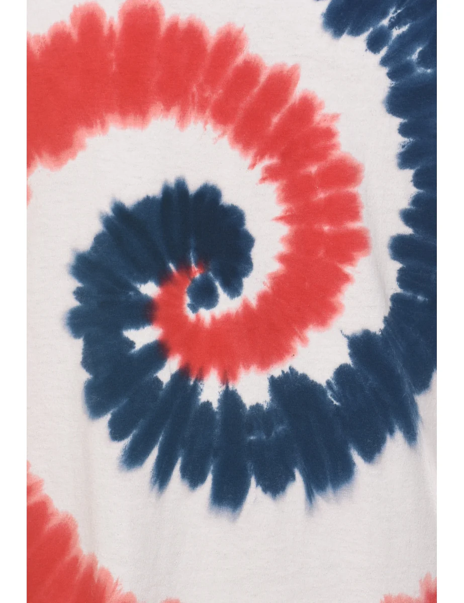 Vintage Tie Dyed Red, Blue & White Vest - L - Image 3