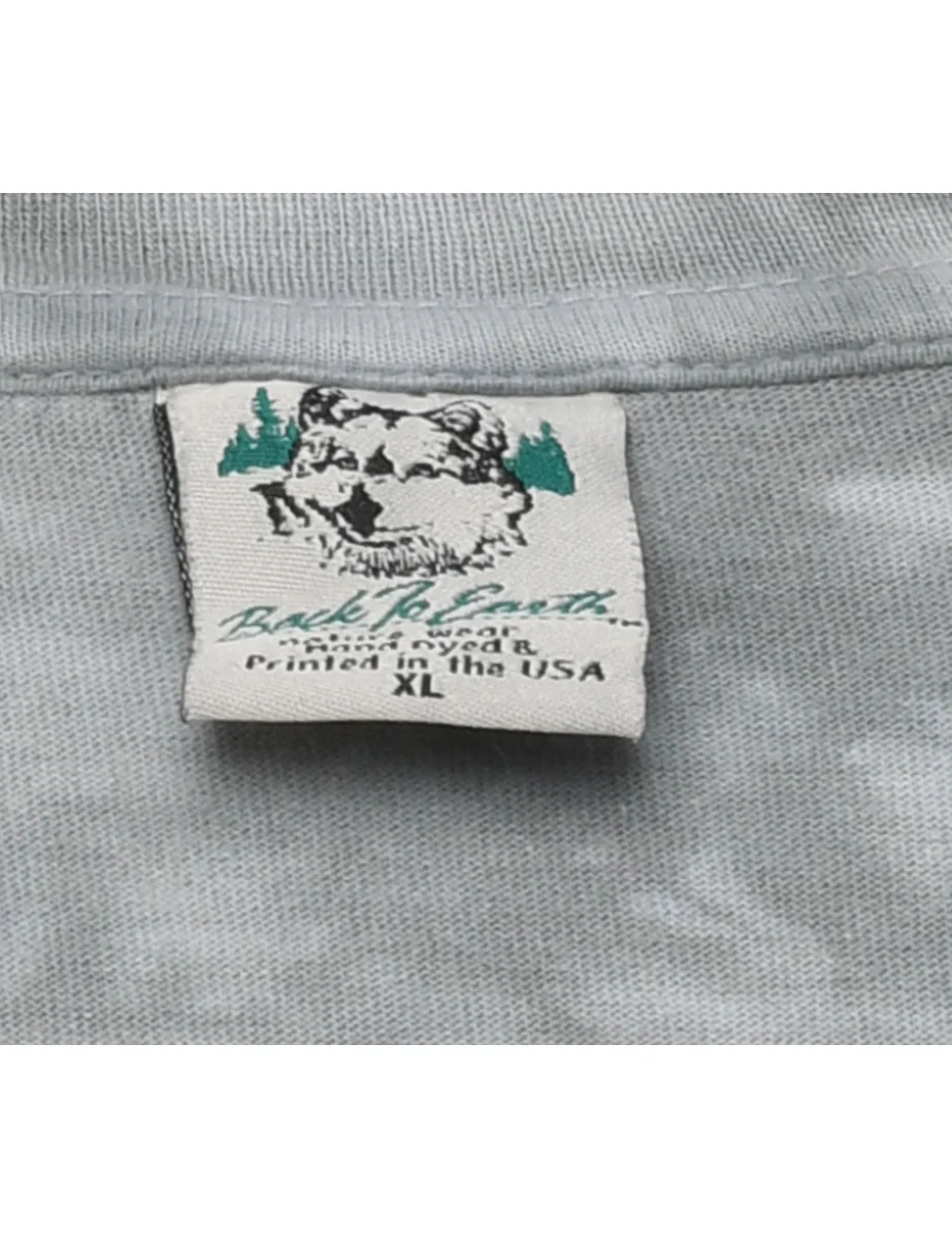 Vintage Tie Dyed Wolf Animal T-shirt - XL - Image 4