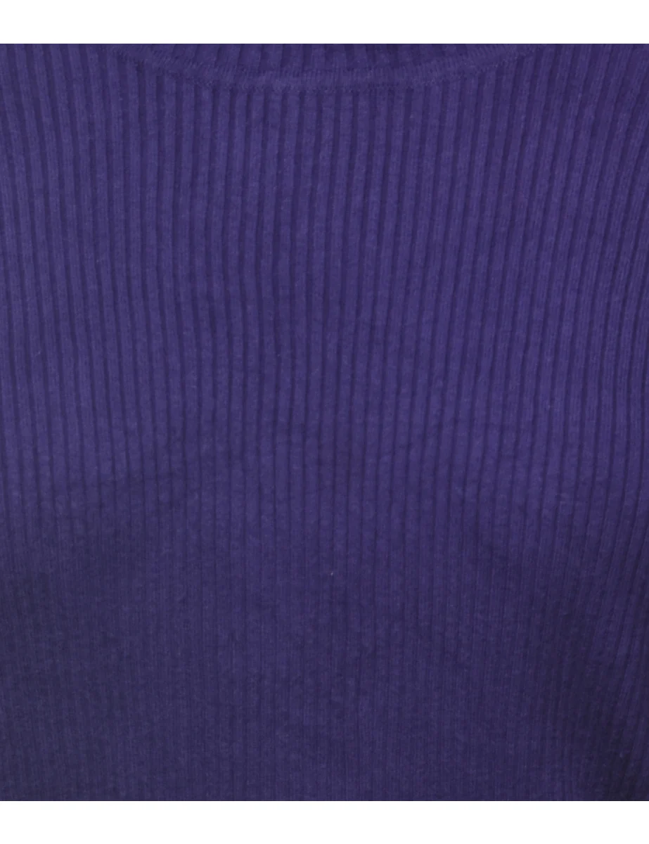 Turtleneck Purple Jumper - XL - Image 3