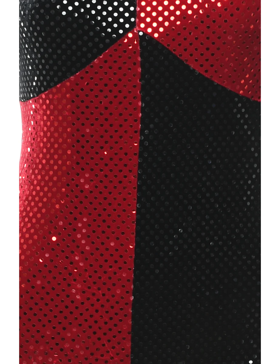 Vintage Two-Tone Sequined Black & Red Jumpsuit - S - Image 3