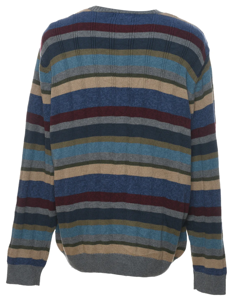 Van Heusen Striped Multi-Colour Jumper - XL - Image 2