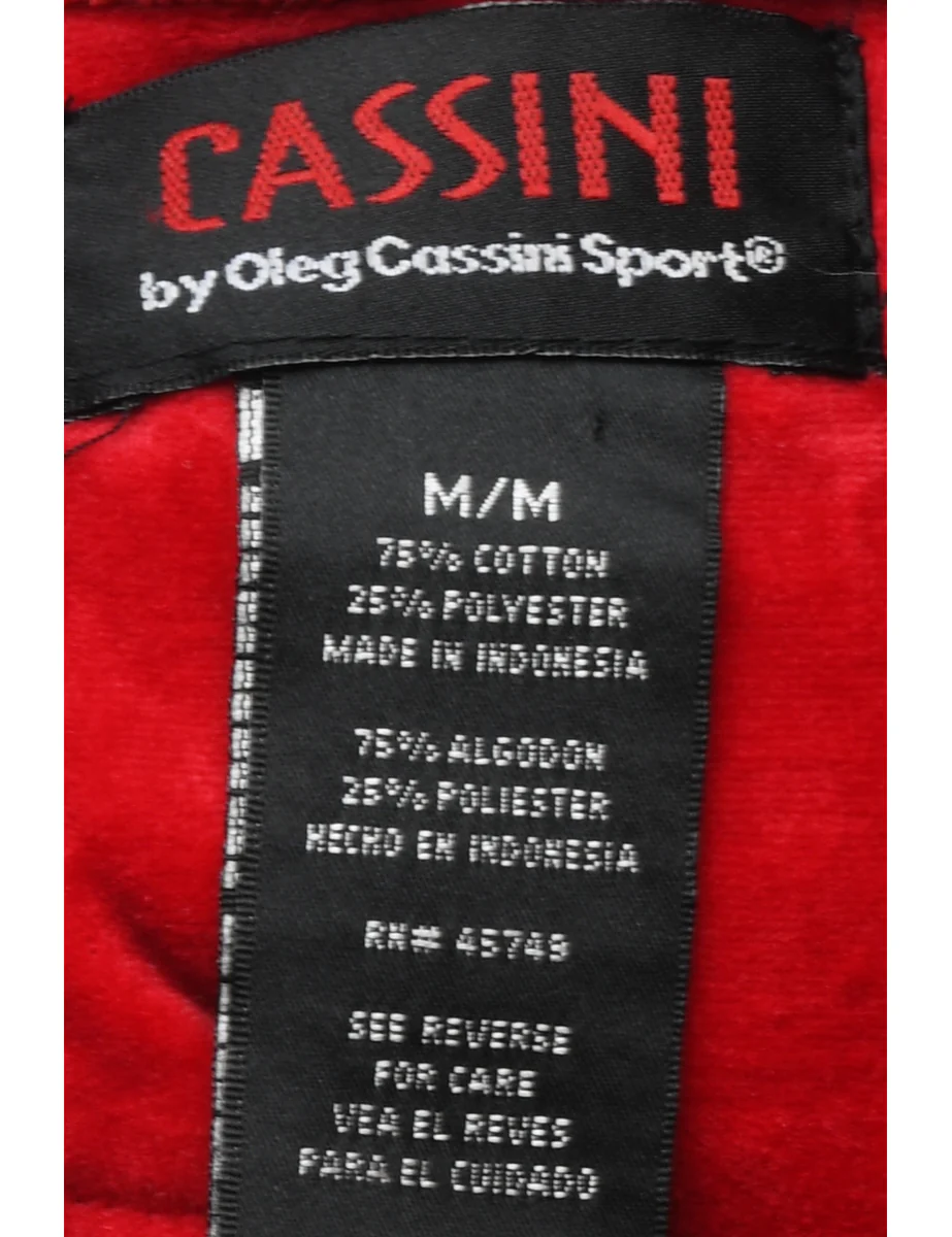 Velvet Black & Red Track Top - M - Image 4