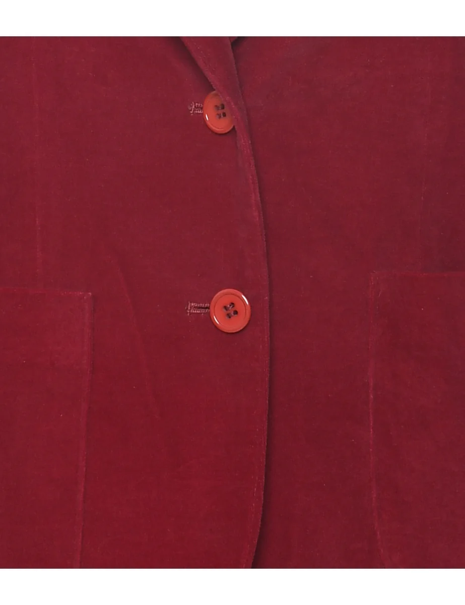 Velvet Red Blazer - S - Image 3
