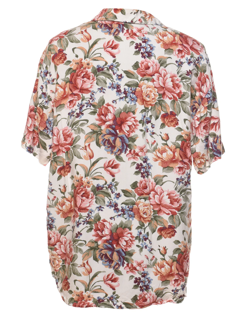 White Floral Blouse - M - Image 2