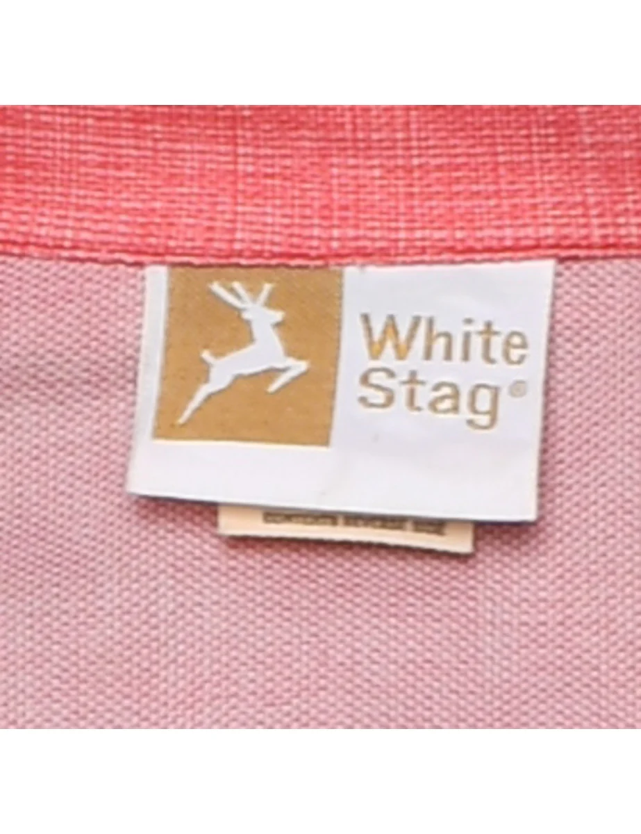 Vintage White Stag Pink Shirt - L - Image 4