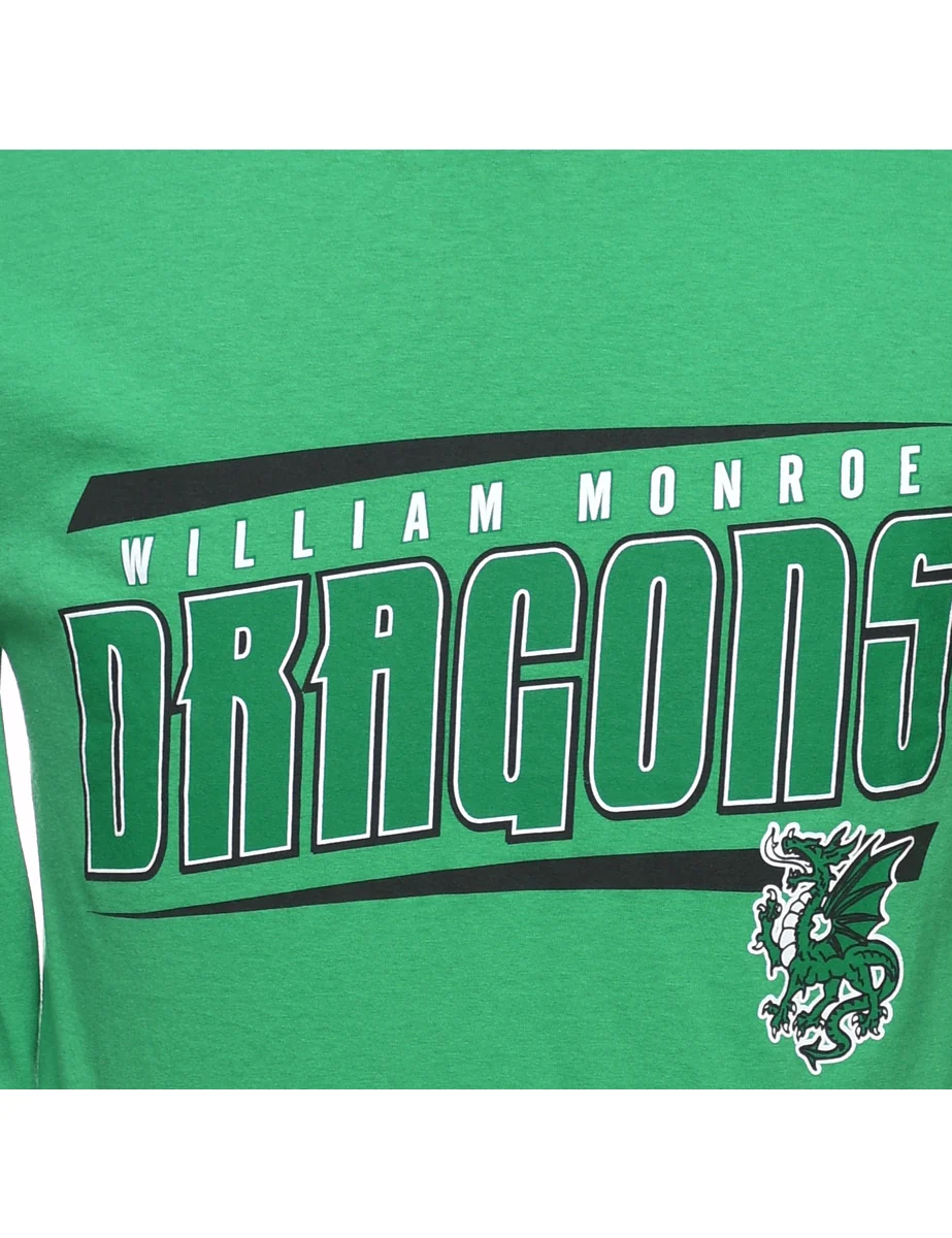 Vintage William Monroe Dragons Green T-shirt - S - Image 3