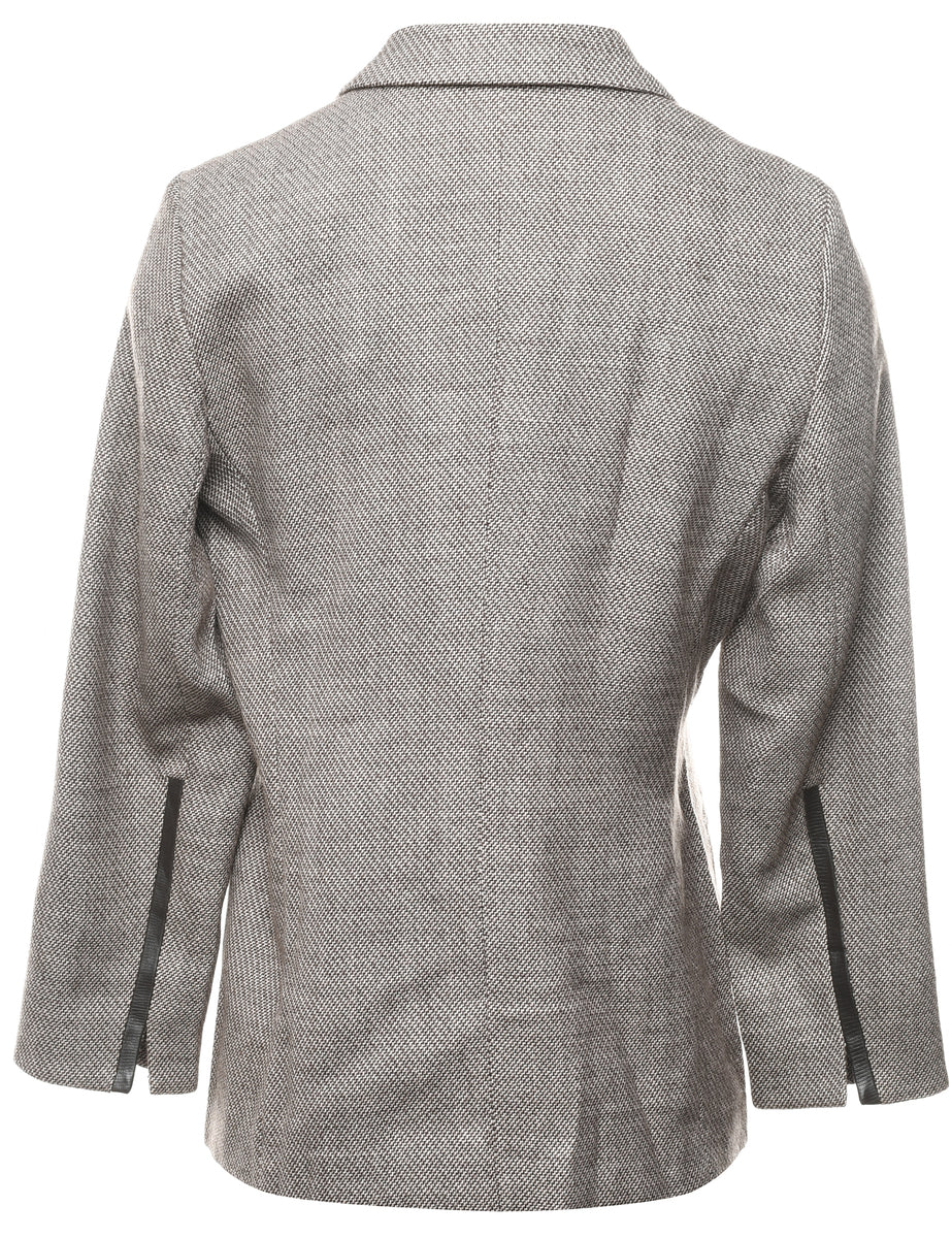 Vintage Wool Button Front Blazer - M - Image 2