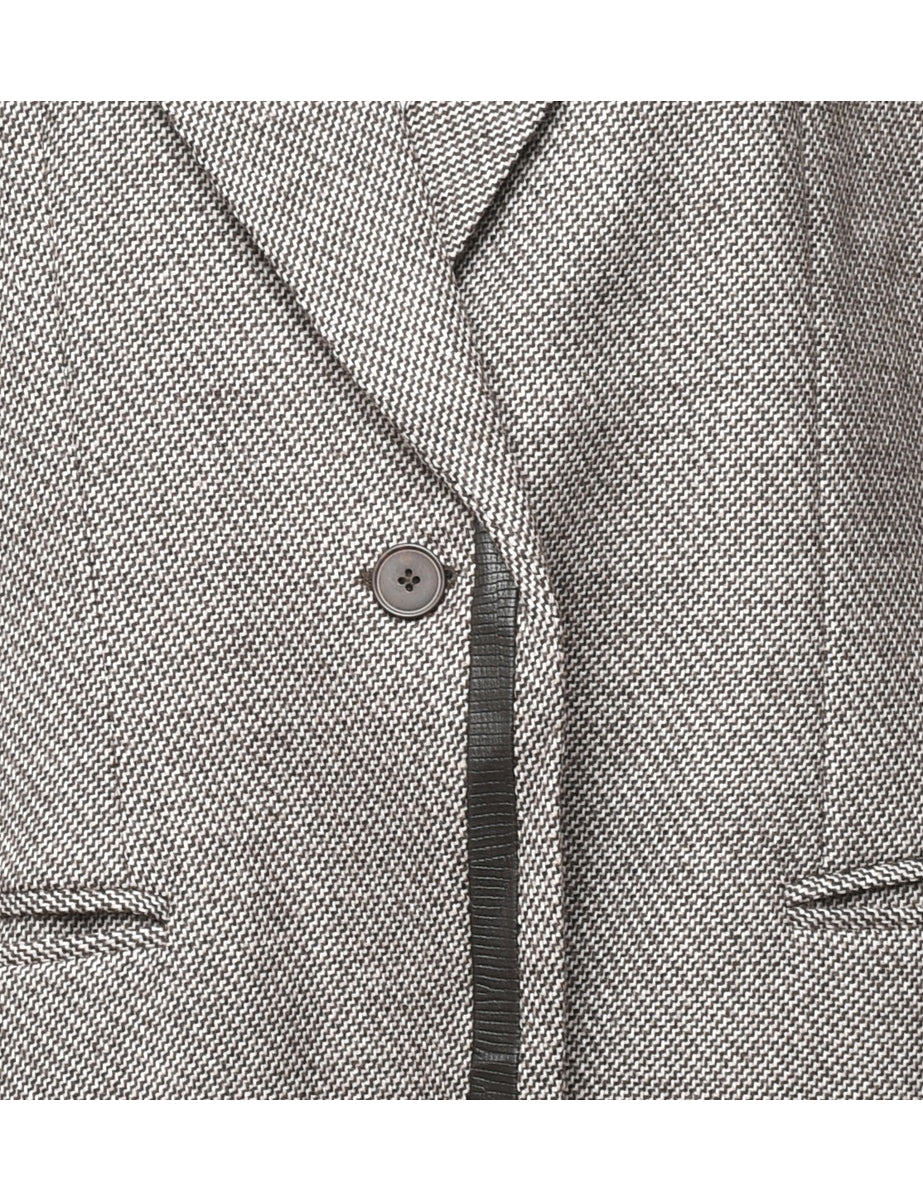 Vintage Wool Button Front Blazer - M - Image 3