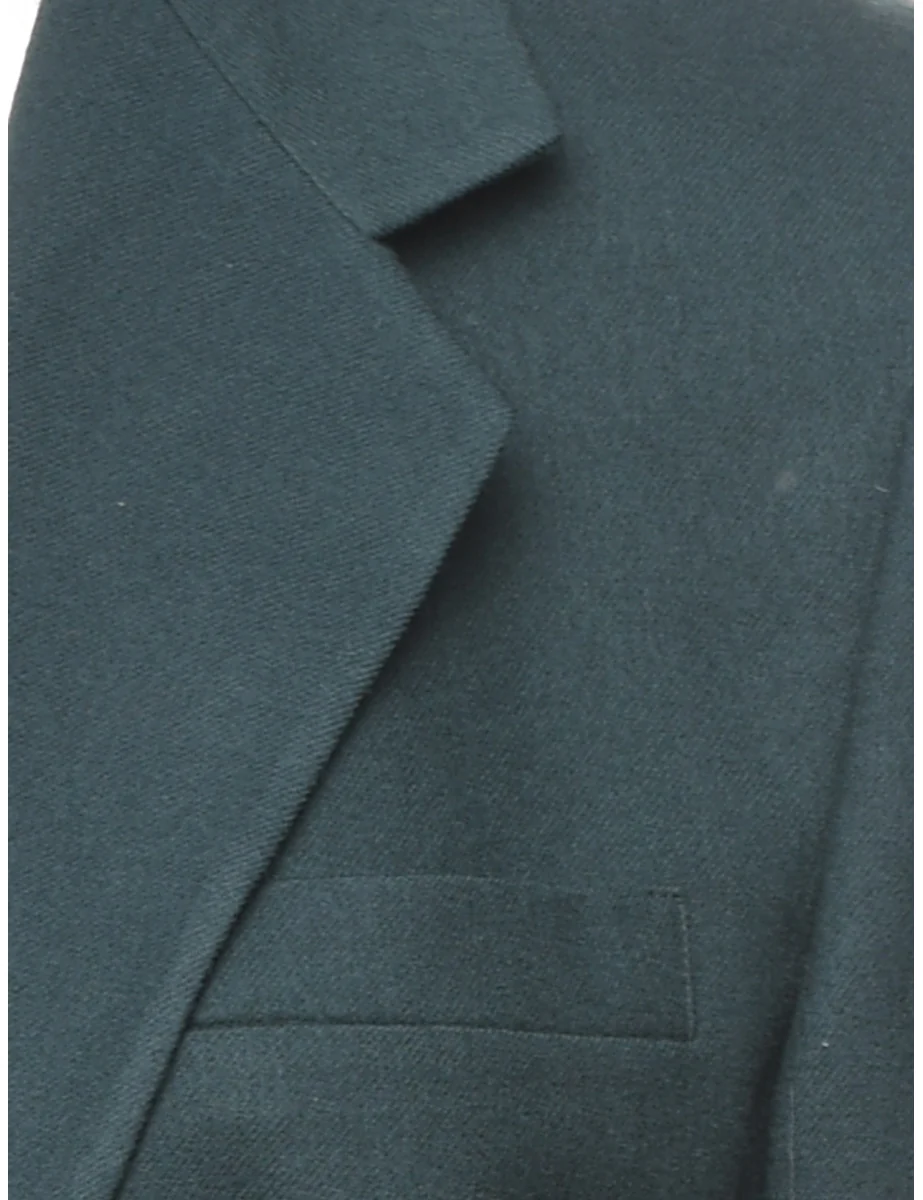 Vintage Wool Dark Green Blazer - M - Image 3