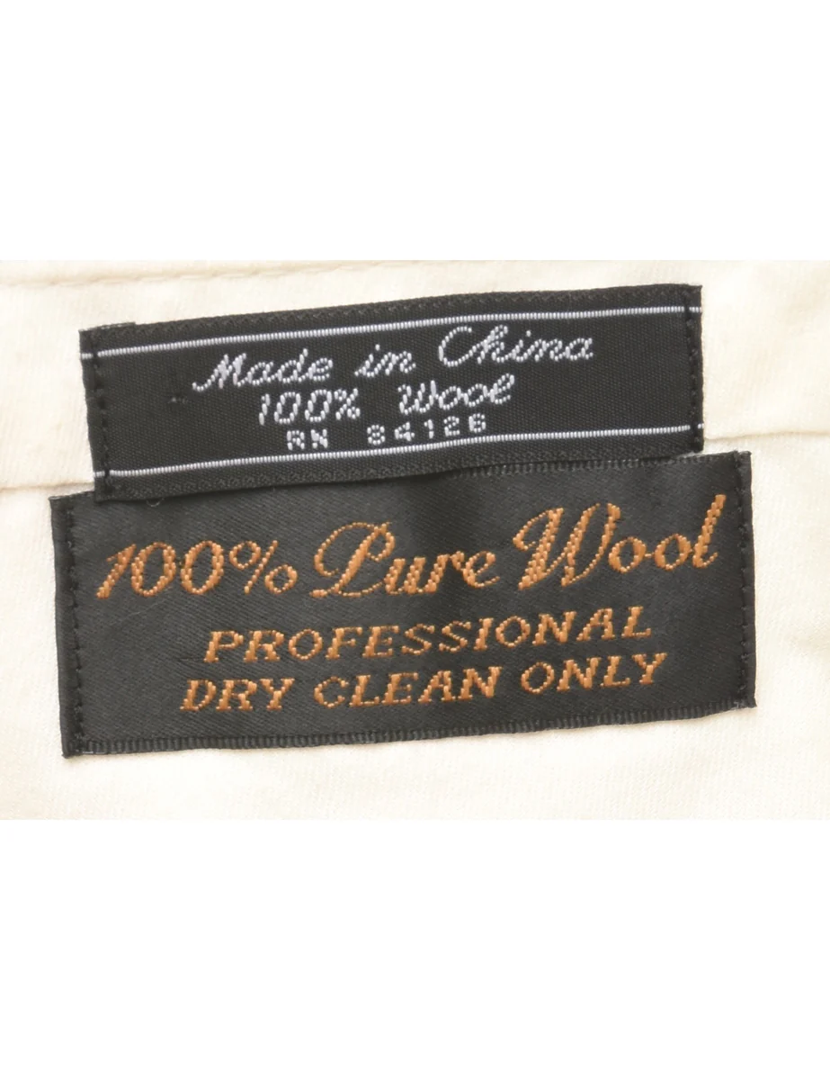 Vintage Wool Pinstripes Trousers - W36 L30 - Image 4