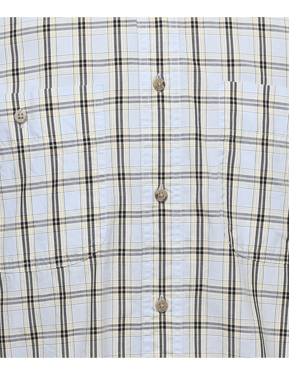 Vintage Wrangler Light Blue & Black Checked Shirt - M - Image 3