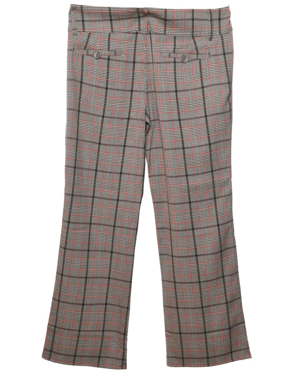 Vintage Y2K Checked Grey & Red Trousers - W38 L29 - Image 2