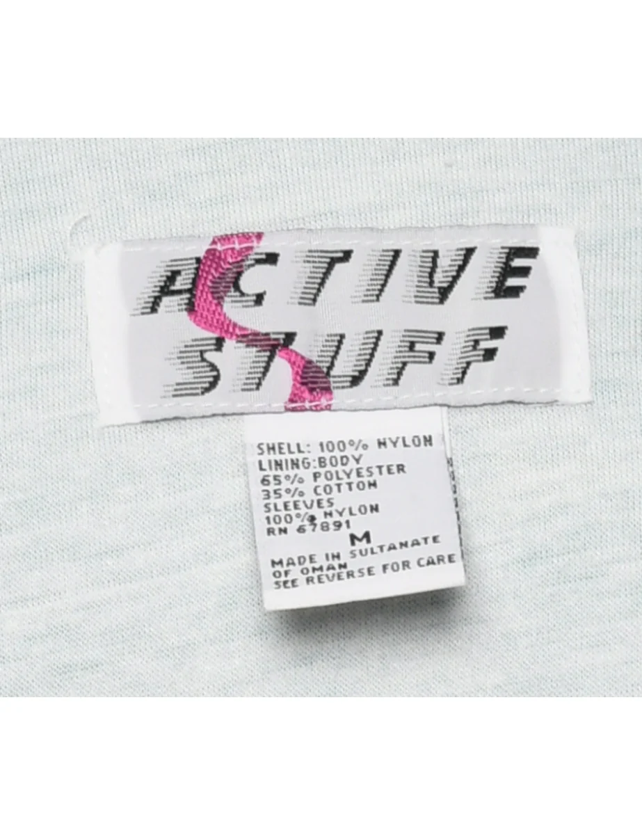 1990s Vintage Zip Front Nylon Jacket - M - Image 4